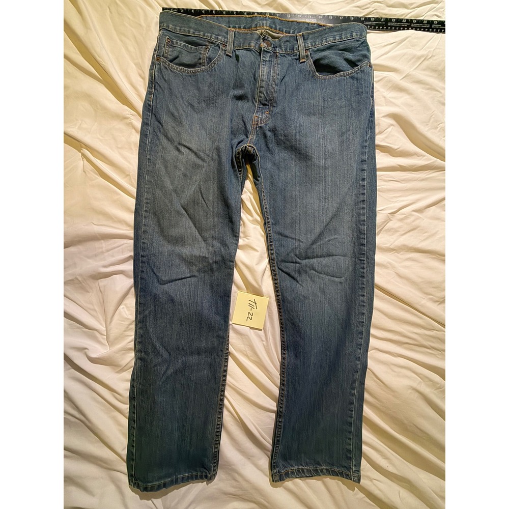 Levis 559 Relaxed Straight Leg Mens Jeans Medium Wash Blue Denim 38x32 T11-22